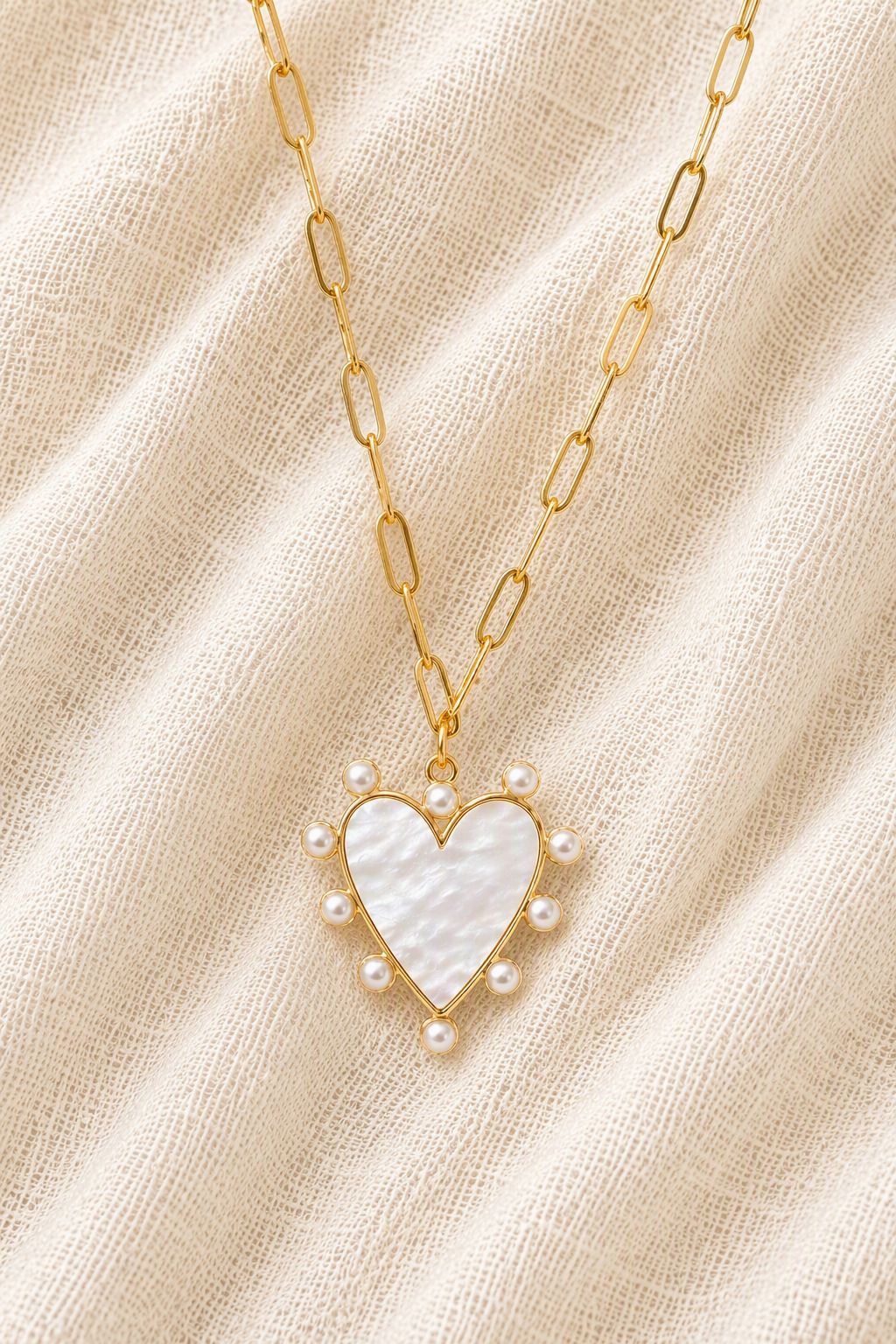 Collar Maxi Corazón Perla